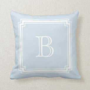 In bijlage Lijst BABY BLUE Background Monogram Kussen