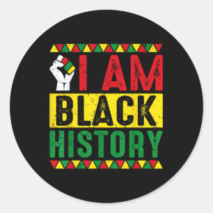In Black History Month Afro-Amerikaanse geschieden Ronde Sticker