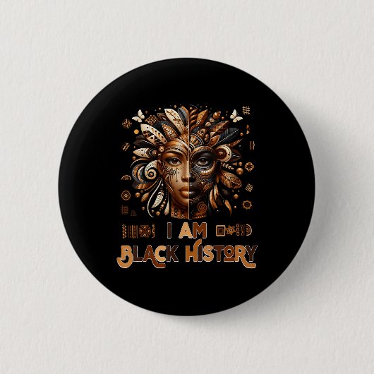 In Black History Month Pride Melanin Afrikaanse vr Ronde Button 5,7 Cm (Voorkant)