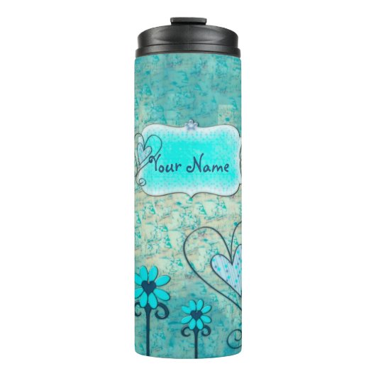  in Blauw CUSTOM Naam Thermosbeker (Voorkant)