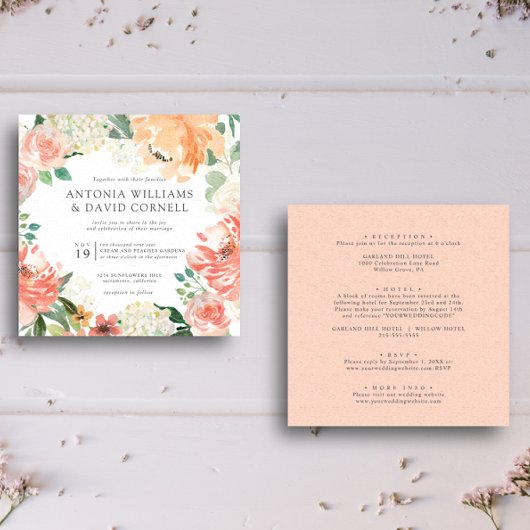 In bloei | Alles in één Perzisch Roze Botanische b Kaart