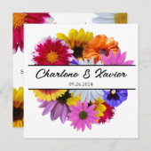 In bloei bruiloft - Ronde Split Floral Kaart (Voorkant / Achterkant)