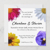 In bloei bruiloft - Ronde Split Floral Kaart (Achterkant)