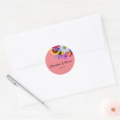 In bloei bruiloft - Ronde Split Floral Ronde Sticker (Envelop)