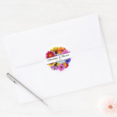In bloei bruiloft - Ronde Split Floral Ronde Sticker (Envelop)