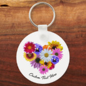 In bloei - hartvormig bloemboeket sleutelhanger (Voorkant)