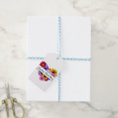 In bloei - Hartvormige bloemen Cadeaulabel (Met Touw)