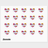 In bloei - Hartvormige bloemen Hart Sticker (Vel)