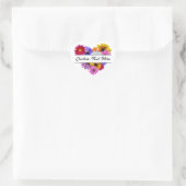 In bloei - Hartvormige bloemen Hart Sticker (Tas)