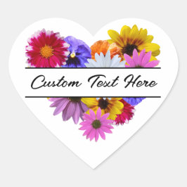 In bloei - Hartvormige bloemen Hart Sticker