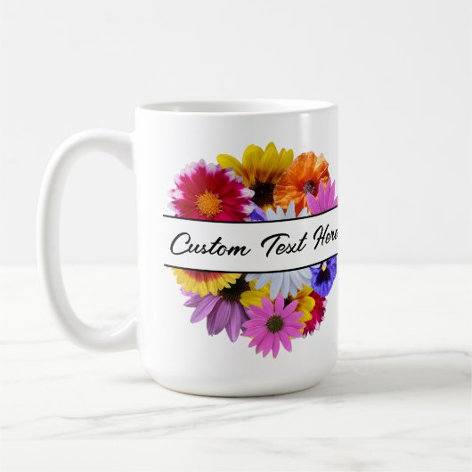In bloei - Ronde Split Floral Koffiemok (Links)