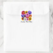 In Bloei - Vierkante Bloemen Sticker (Tas)