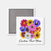 In Bloei - Vierkante bloemenmagneet Magneet (Voorkant / Achterkant)