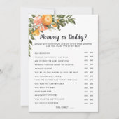 In Bloom Baby shower | Mama of Pappa Spel Kaart (Voorkant)