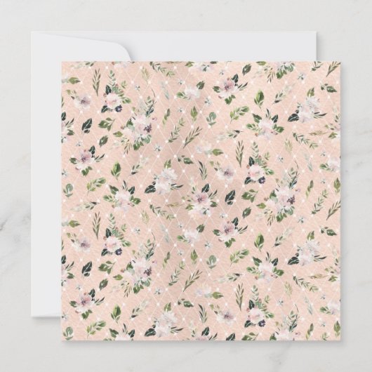In Bloom | Blush Floral Graduation Party Kaart (Achterkant)