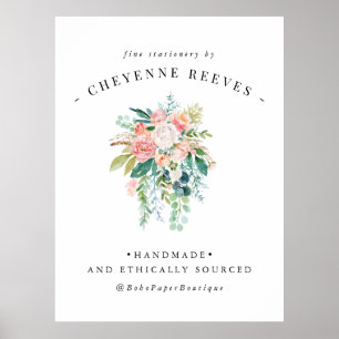 In Bloom Blush Vintage Florale Logo Poster