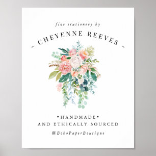 In Bloom Blush Vintage Florale Logo Poster