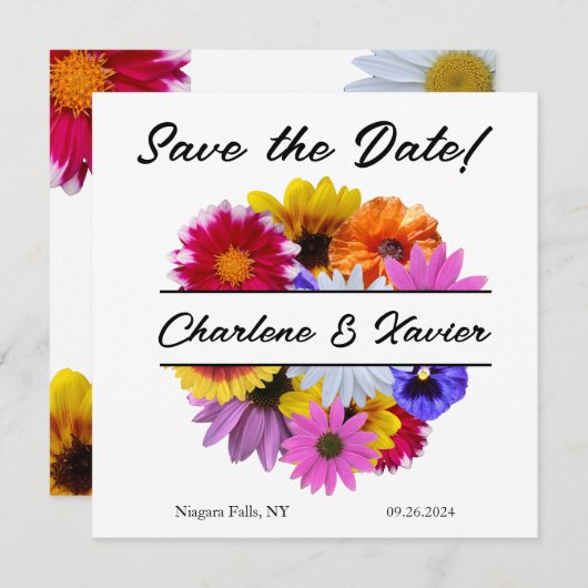 In Bloom Bruiloft  Save The Date (Voorkant / Achterkant)