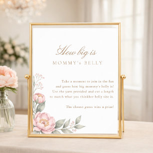 In Bloom Elegante Baby Shower Raad de Buik van Moe Poster