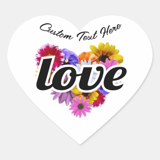 In Bloom - Liefde Hart Gevormd Bloemen Boeket Hart Sticker (Voorkant)