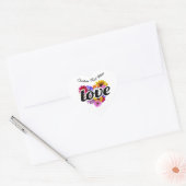 In Bloom - Liefde Hart Gevormd Bloemen Boeket Hart Sticker (Envelop)