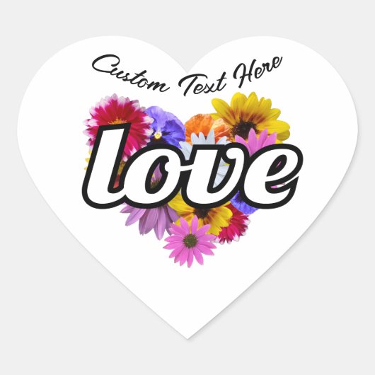 In Bloom - Liefde Hart Gevormd Bloemen Boeket Hart Sticker (Voorkant)