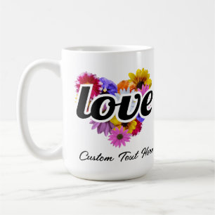 In Bloom - Liefde Hart Gevormd Bloemen Boeket Koffiemok