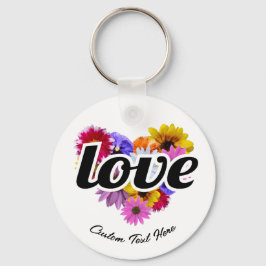 In Bloom - Liefde Hart Gevormd Bloemen Boeket Sleutelhanger