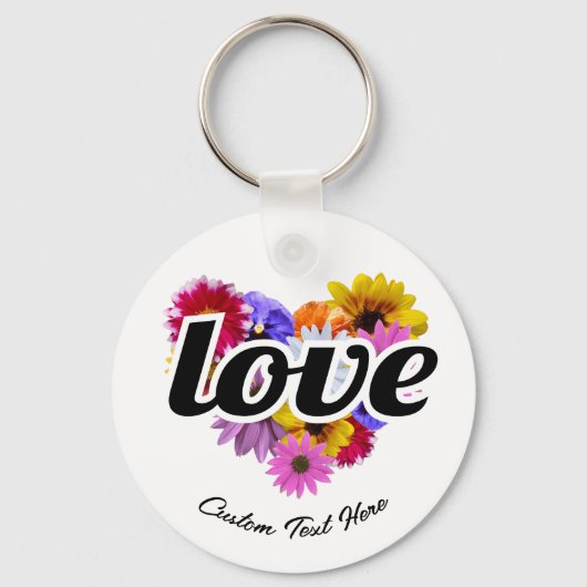 In Bloom - Liefde Hart Gevormd Bloemen Boeket Sleutelhanger (Voorkant)
