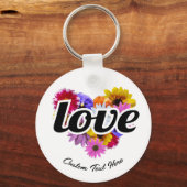 In Bloom - Liefde Hart Gevormd Bloemen Boeket Sleutelhanger (Voorkant)