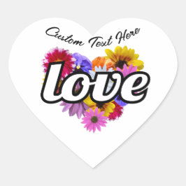 In Bloom - Liefde Hart Gevormd Bloemen Boeket Sticker