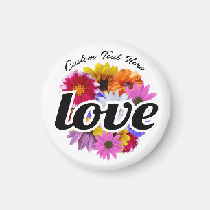 In Bloom - Liefde met Rond Bloemen Boeket Magneet