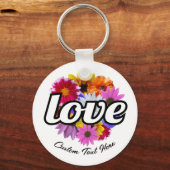 In Bloom - Liefde met Rond Bloemen Boeket Sleutelhanger (Achterkant)