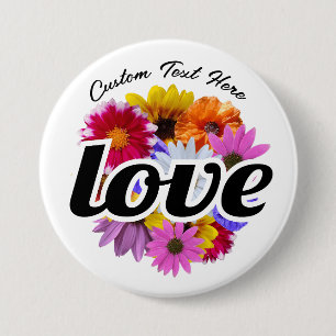 In Bloom - Liefde met Ronde Bloemen Boeket Button