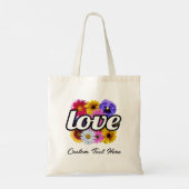 In Bloom - Liefde met vierkant bloemenboeket Tote Bag (Achterkant)