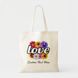 In Bloom - Liefde met vierkant bloemenboeket Tote Bag