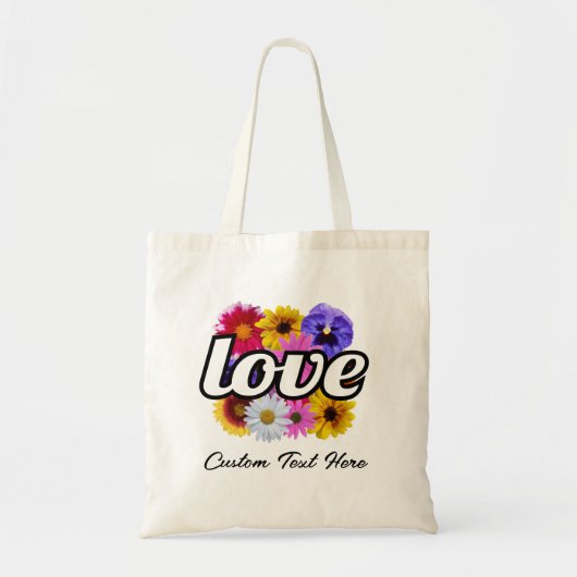 In Bloom - Liefde met vierkant bloemenboeket Tote Bag (Voorkant)