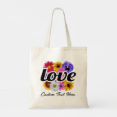 In Bloom - Liefde met vierkant bloemenboeket Tote Bag (Achterkant)