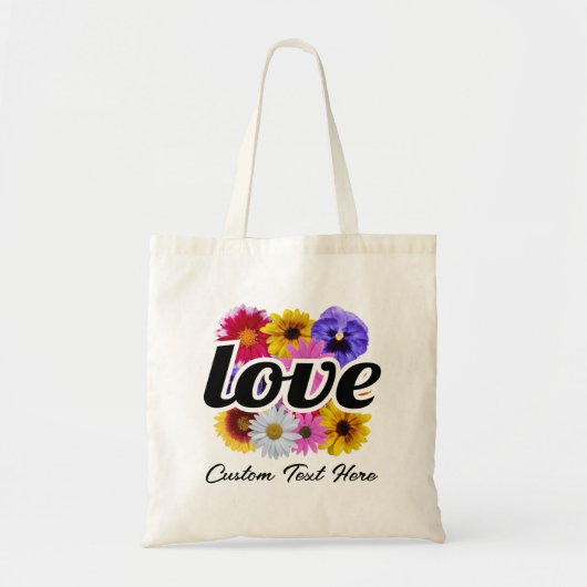 In Bloom - Liefde met vierkant bloemenboeket Tote Bag (Voorkant)