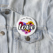 In Bloom - Love Heart Shaped Floral Bouquet Button (In situ)
