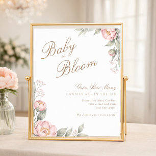 In Bloom Meisje Baby Shower Activiteit Raad Hoevee Poster
