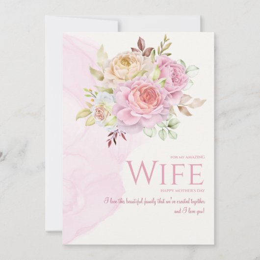 In Bloom Moederdag Card for Wife Kaart (Voorkant)