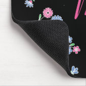 In Bloom Monogrammed Initiaal Pink Blue Pattern Muismat (Hoek)