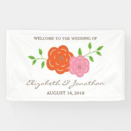 In Bloom Oranje Pink Floral Wedding Banner