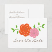 In Bloom Oranje roze Floral sparen het Briefkaart (Voorkant / Achterkant)