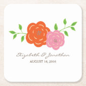 In Bloom Oranje roze Onderzetters van Floral Paper (Voorkant)