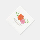 In Bloom Oranje roze papier Napkins Servet (Hoek)