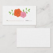 In Bloom Oranje roze platte kaarten Plaatskaartje (Voorkant / Achterkant)