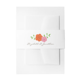 in Bloom Oranje roze teerbloemen Uitnodigingen Wikkel