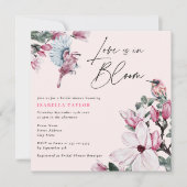 In Bloom Pink Floral & Birds Vrijgezellenfeest Kaart (Voorkant)